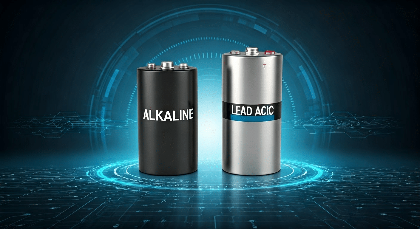 Comparison of alkaline and lead acid batteries.