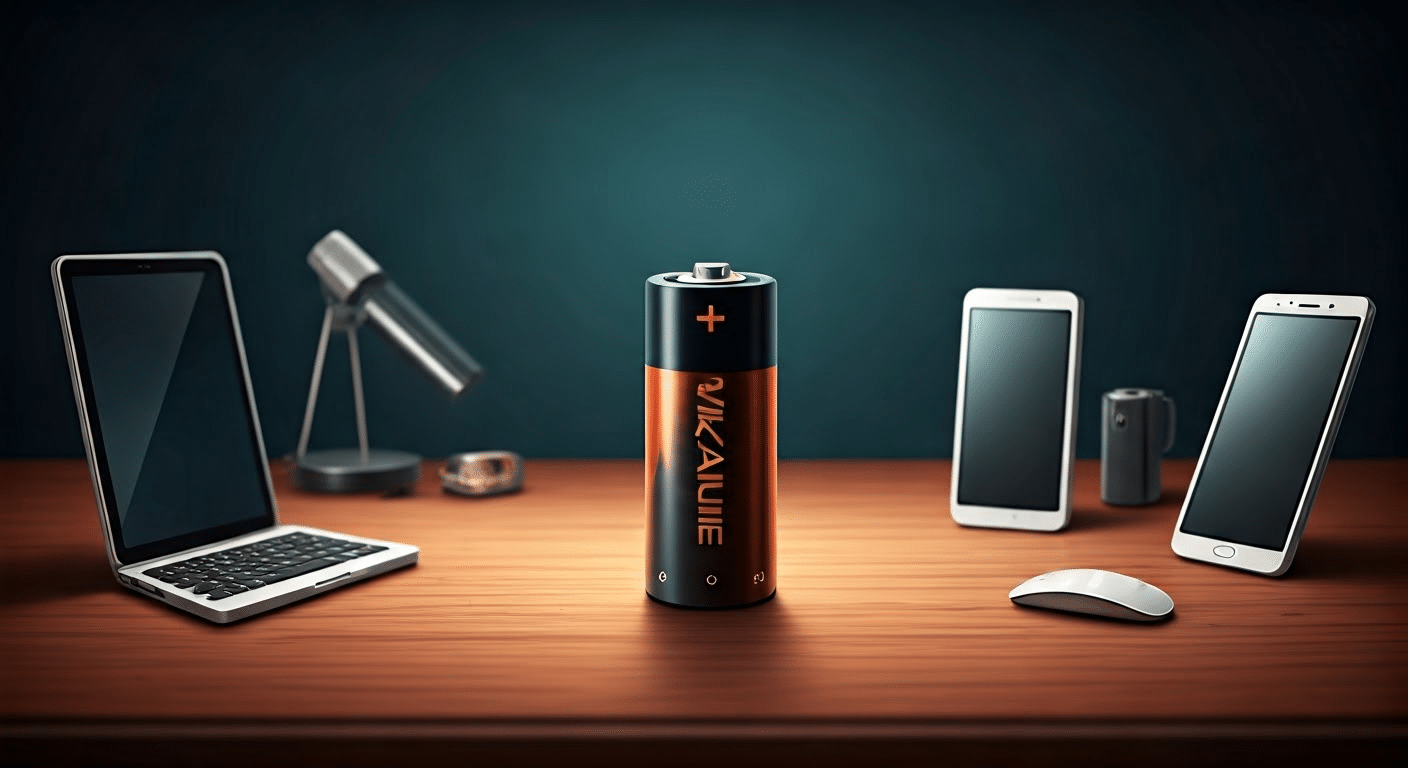 Alkaline battery with devices.